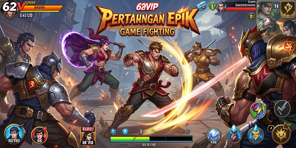 Screenshot menampilkan pertarungan seru dalam game Fighting 62VIP.