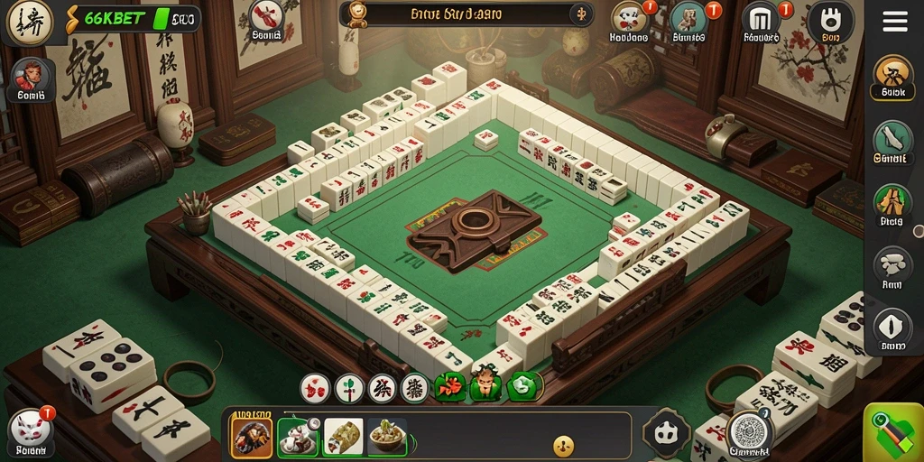 Gambaran gameplay menarik dari 66KBET dalam Mahjong.