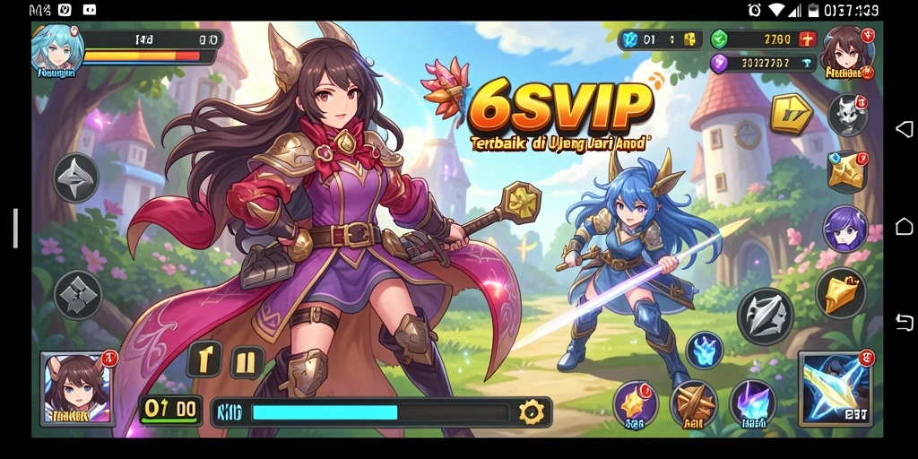 Tampilan gameplay menakjubkan dari 6SVIP dengan karakter anime.