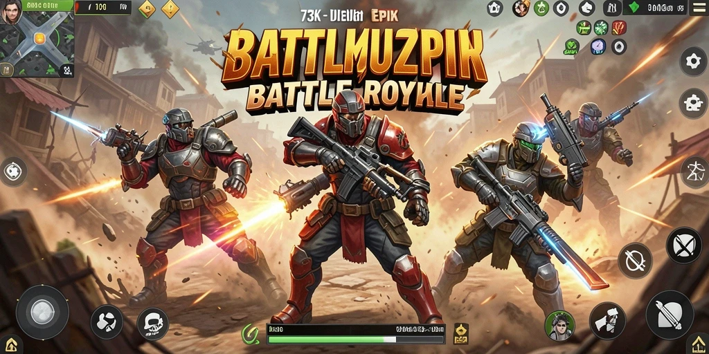 Tampilan gameplay seru dalam pertempuran Battle Royale.
