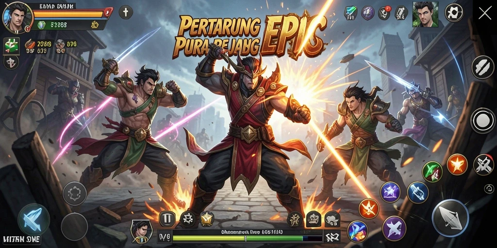 Tampilan aksi mendebarkan dalam gameplay Fighting 8768.