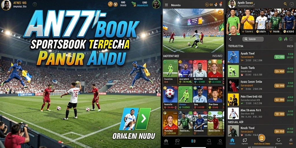 Tangkapan layar AN777 menampilkan antarmuka aplikasi Sportsbook yang intuitif.