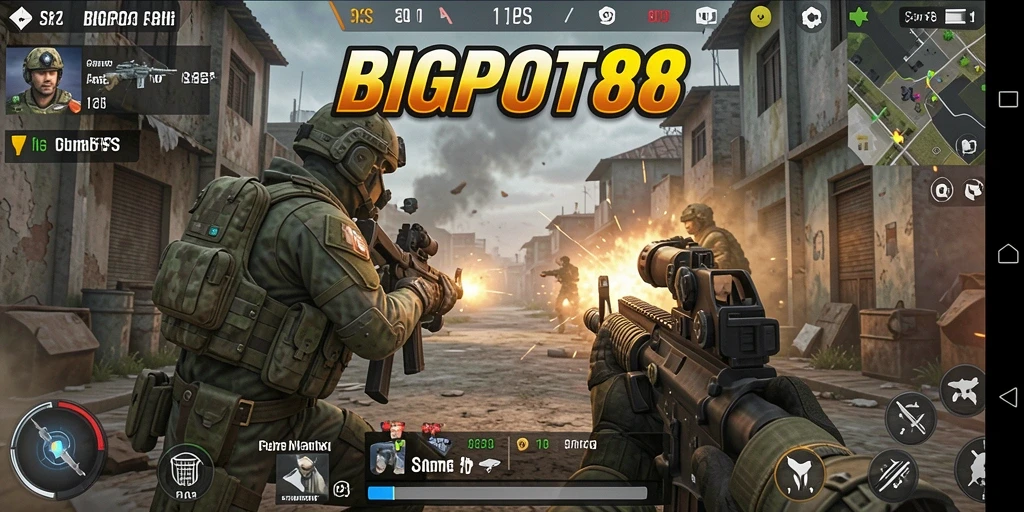 Gameplay seru BIGPOT88 dengan aksi FPS menegangkan.