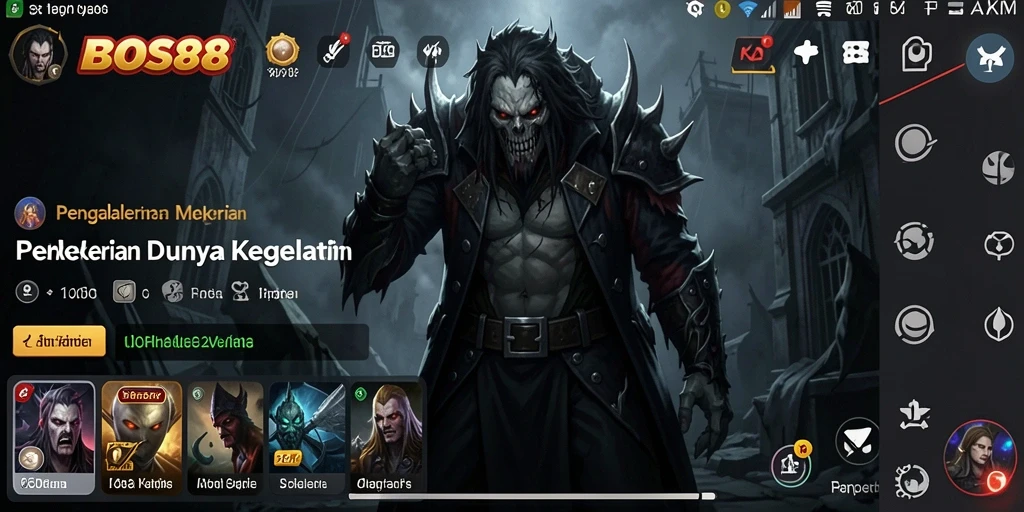 Screenshot gameplay menakutkan yang menggambarkan suasana kegelapan di BOS88.