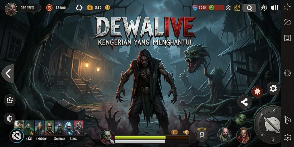 Screenshot menampilkan momen menegangkan di DEWALIVE dengan suasana Horror yang mendalam.