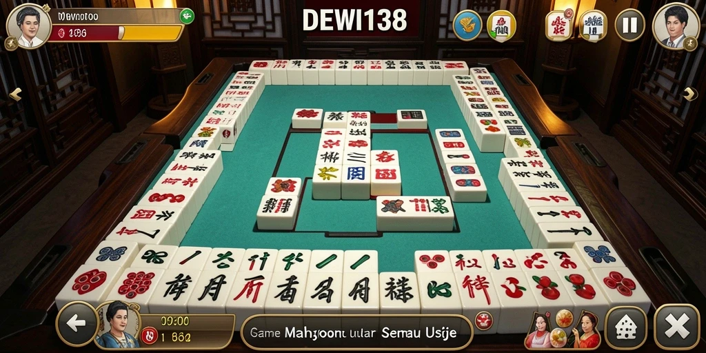 Tampilan gameplay Mahjong yang menarik di DEWI138.