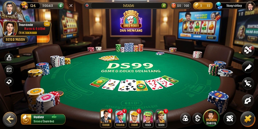 Tampilan menarik dari gameplay DS99 dengan suasana poker yang nyata.