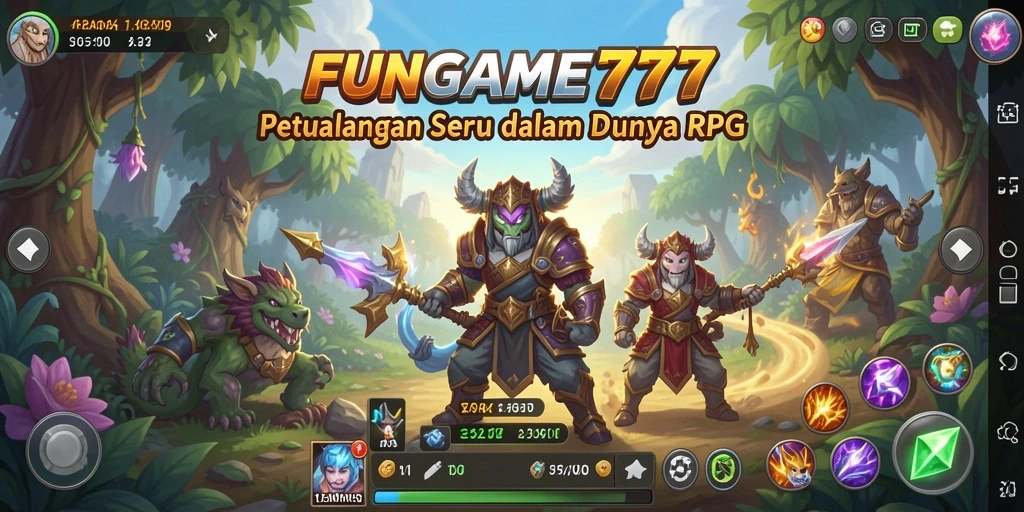 Screenshot utama FUNGAME777 menampilkan aksi pertarungan yang seru.