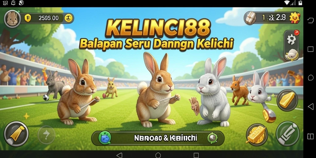 Tangkapan layar gameplay KELINCI88 yang menunjukkan aksi balapan seru.