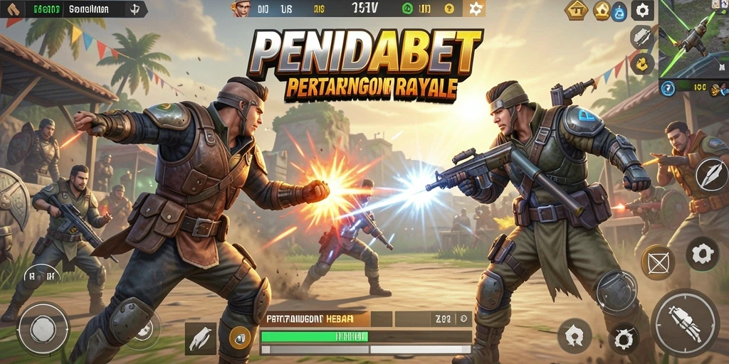 Screenshot dari gameplay PENIDABET yang menampilkan pertarungan intens.