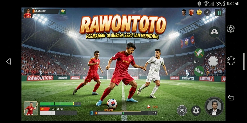 Tampilan gameplay seru dari RAWONTOTO dengan aksi olahraga yang mendebarkan.