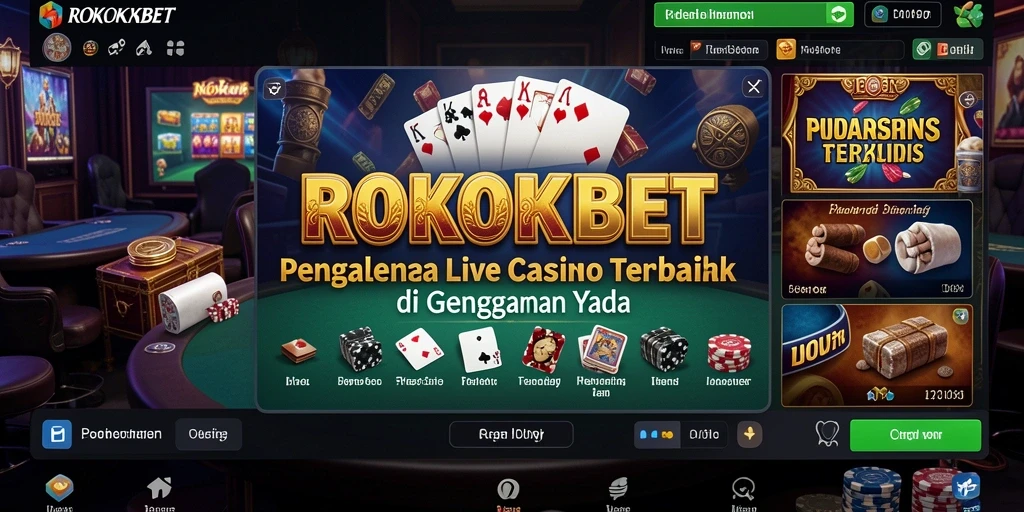 Tampilan gameplay interaktif Live Casino ROKOKBET dengan dealer langsung.