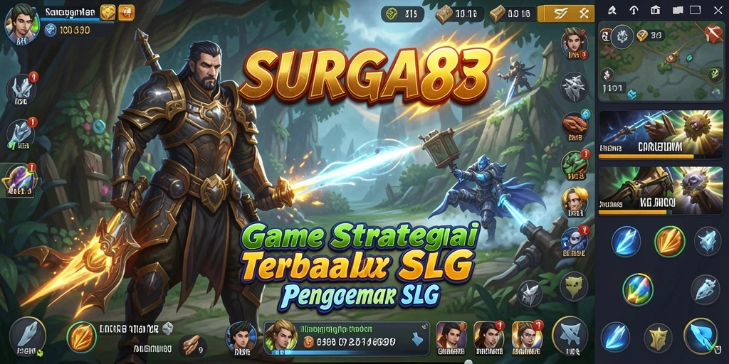 Tangkapan layar utama menunjukkan pertempuran strategi yang mendebarkan dalam SURGA88.