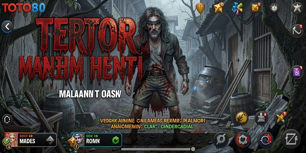 Tangkapan layar gameplay menegangkan dalam TOTO80 dengan suasana horor yang kental.