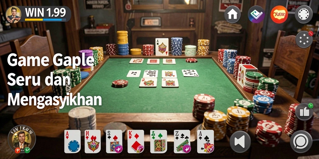 Tampilan gameplay Gaple yang menarik dan memukau di WIN199.
